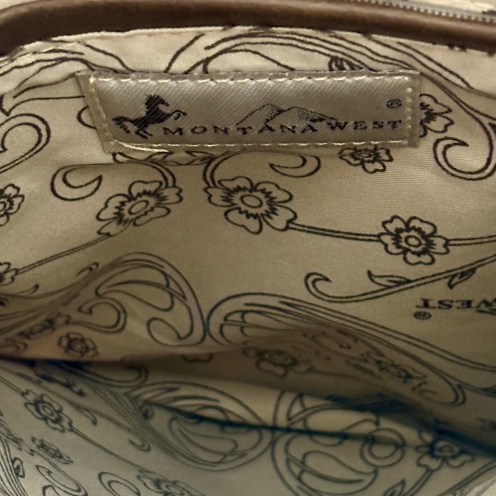 Montana West Western Style Tooled Leather And Studded Crossbody - Picture 7 of 15